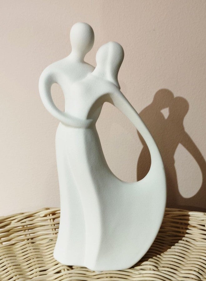 Insiswiner White Couple Statues Home Decor Ceramic Small Couple Statue Love Statues and Figurines Couple Gifts for Valentine - Image 4